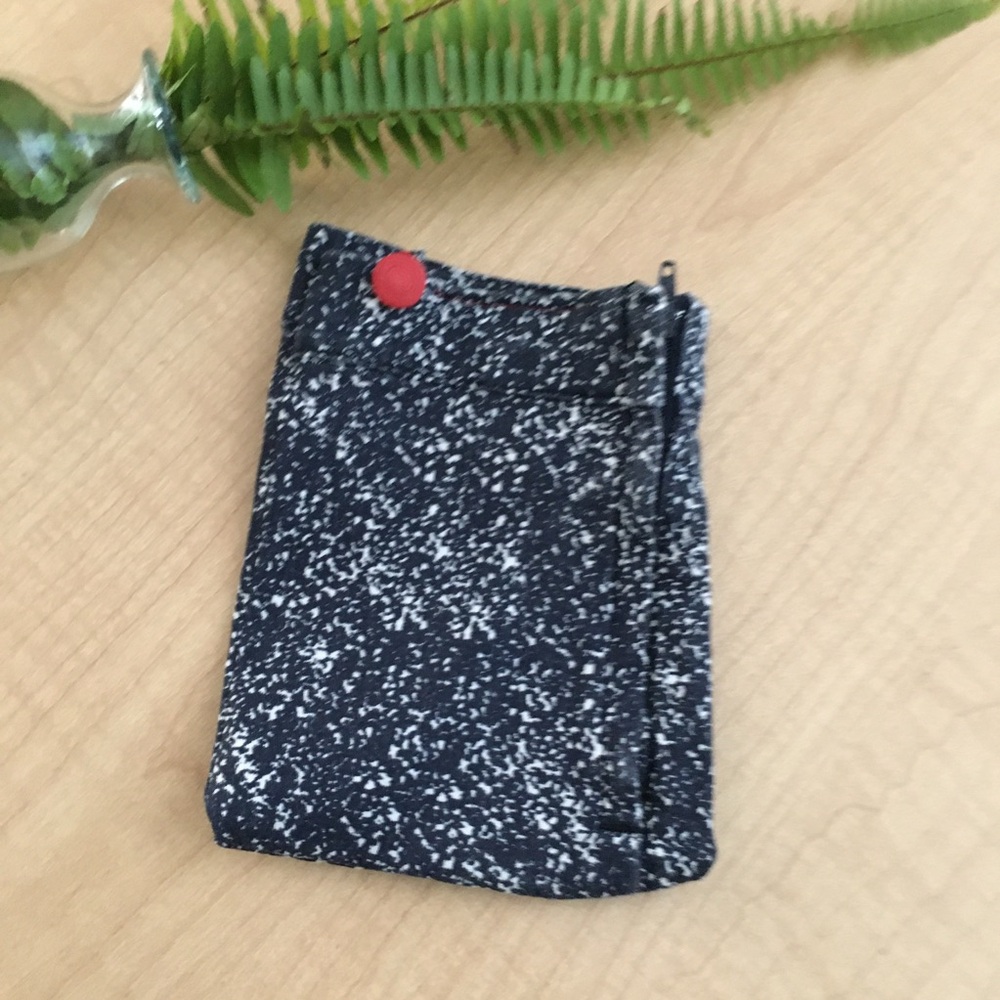 FREE Speckled Denim Zippered Pouch Red Button Accent 95% Cotton